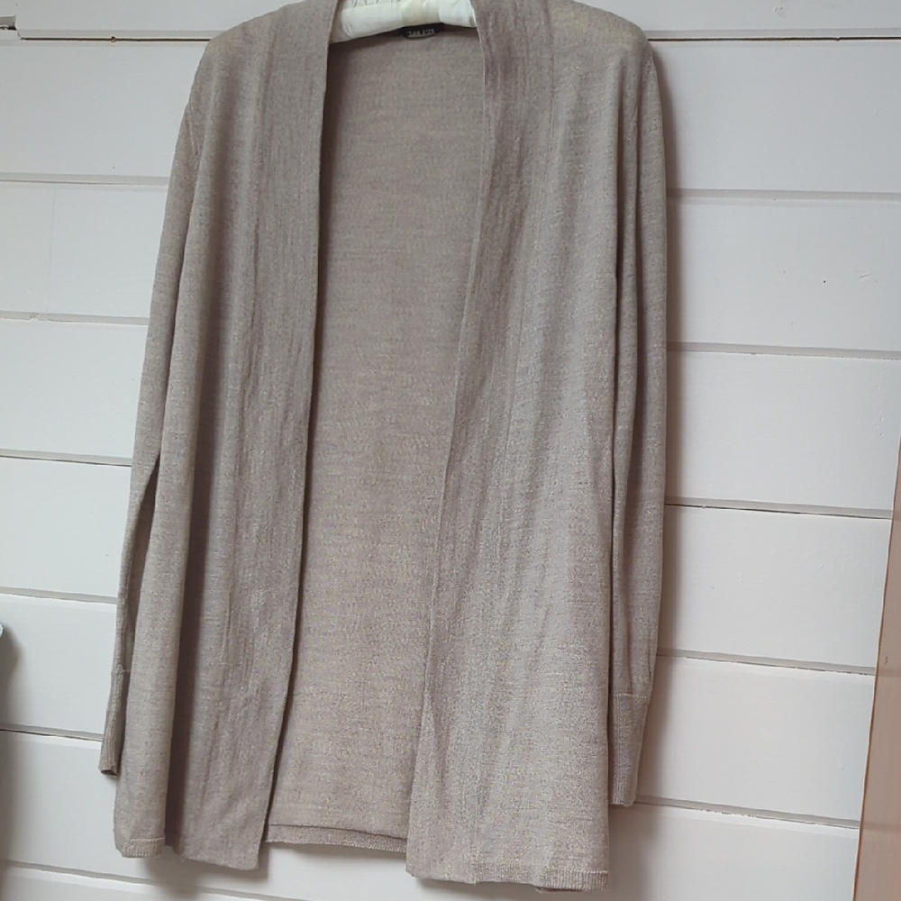 Talbots Soft Beige Open Front Cardigan